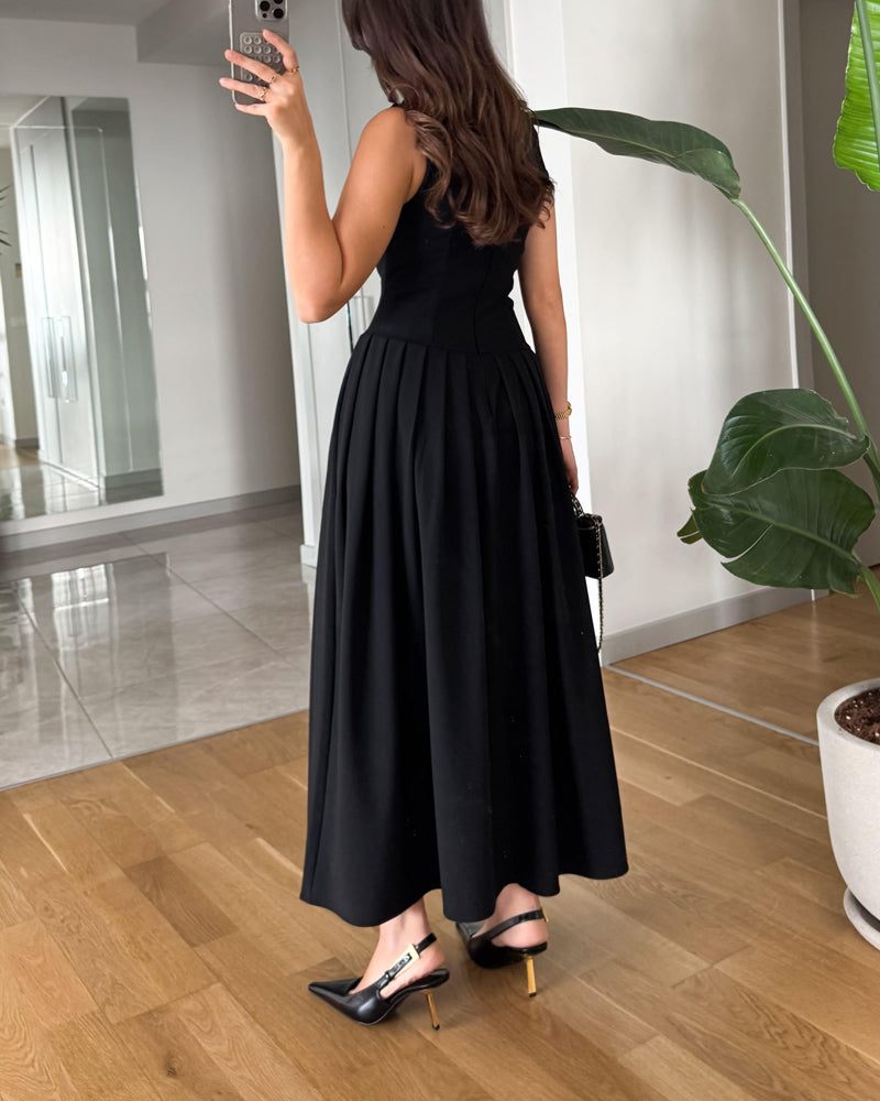 Pleated One-Shoulder Dress