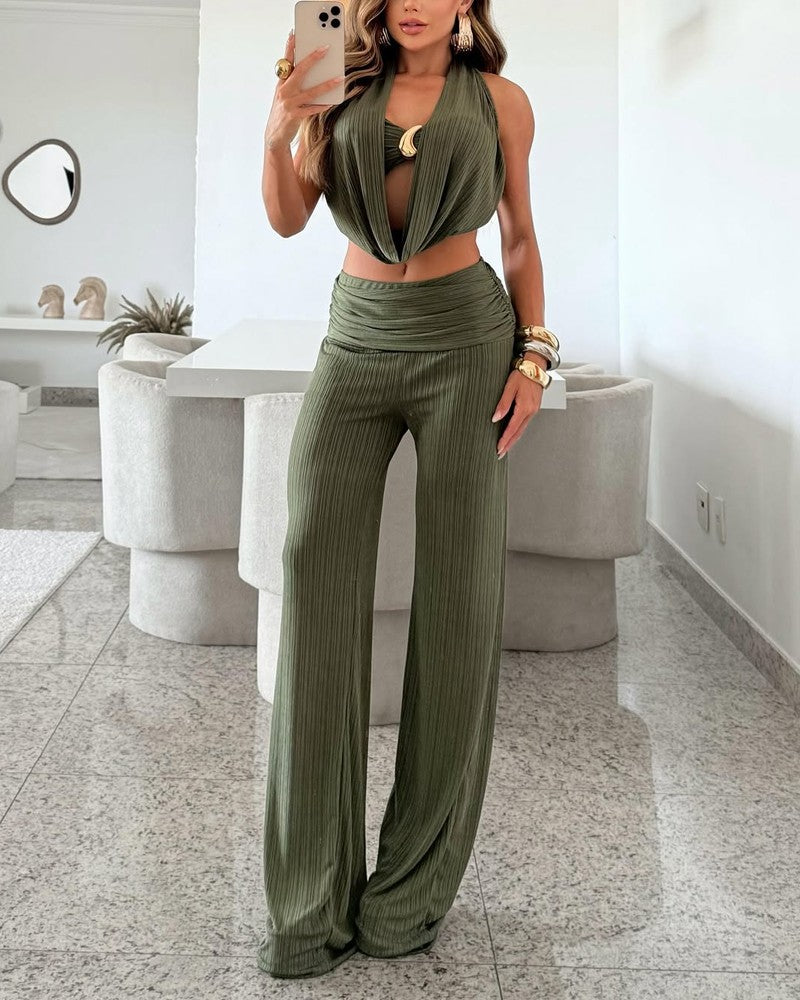 Sexy Halter Metallic Top