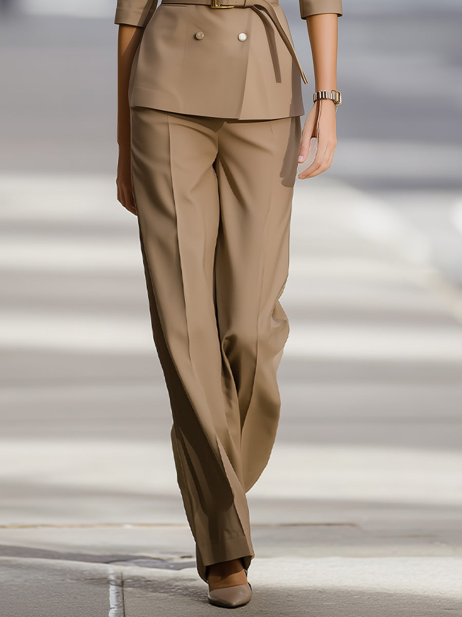 Sandstone Tailored Belted Suit Set