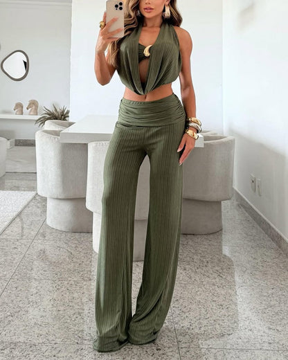 Sexy Halter Metallic Top