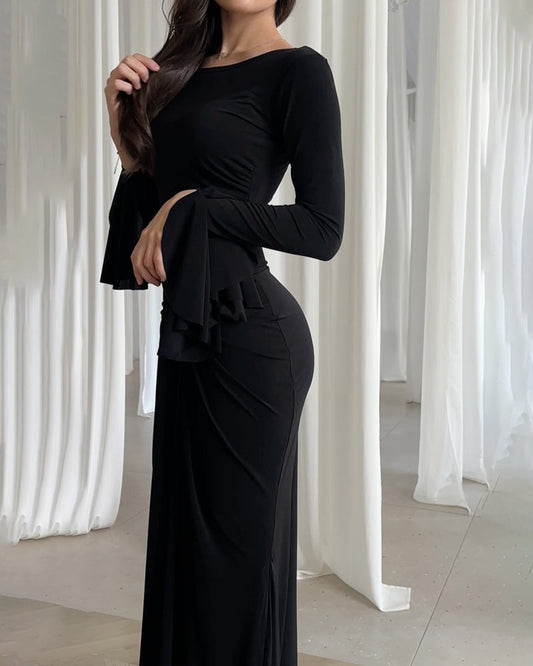 Skinny Horn Sleeve Dress